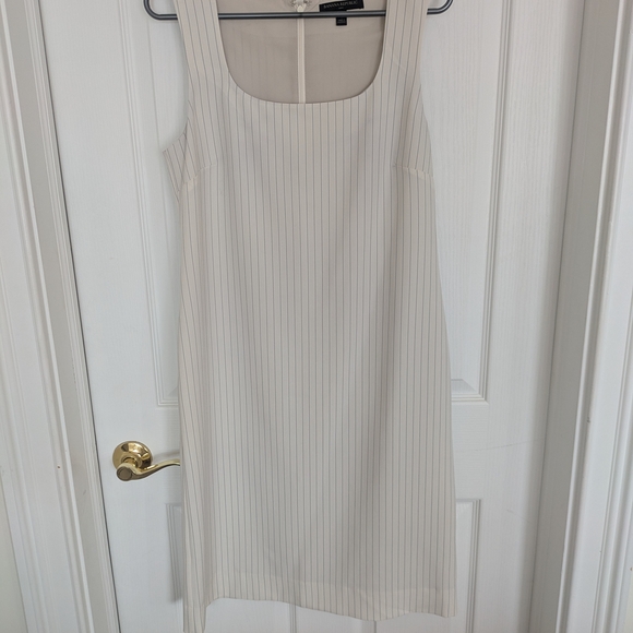 Banana Republic Cream Pinstripe Midi Dress - Picture 1 of 3